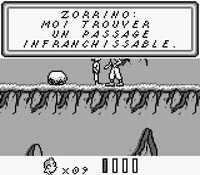 une photo d'Ã©cran de Tintin - Le Temple du Soleil sur Nintendo Game Boy